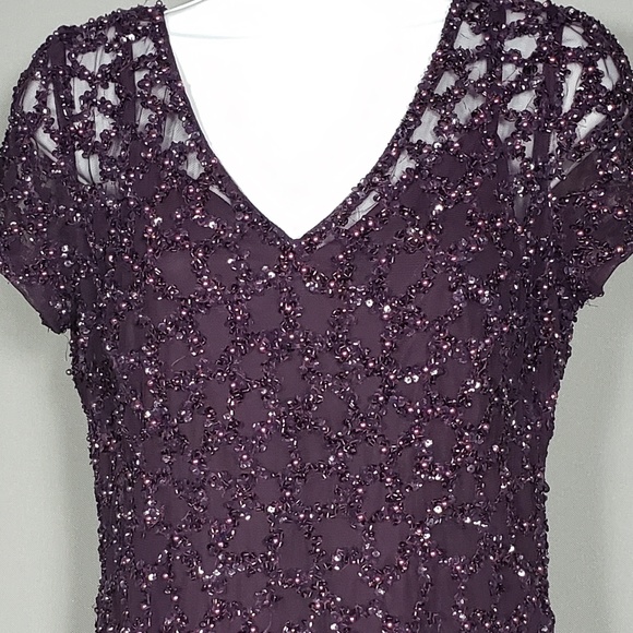 ADRIANNA PAPELL SHORT SLEEVE BEADED Shift dress 8 - Picture 2 of 6